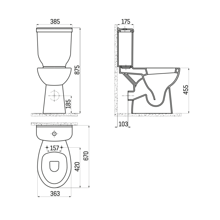 Toiletpot Staand Verhoogd +8 Cm Wit Compleet (Pk)