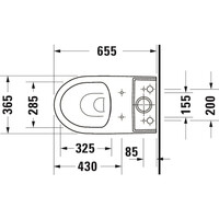 Duoblokpot Duravit No.1 Diepspoel Rimless Zonder Reservoir 36.5x65.5x42cm PK Hoogglans Wit