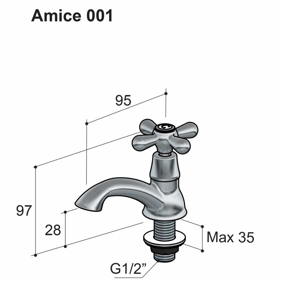 Amice Fonteinkraan 001 Chroom