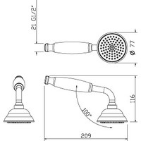 Amice Handdouche Nostalgisch M396 Chroom