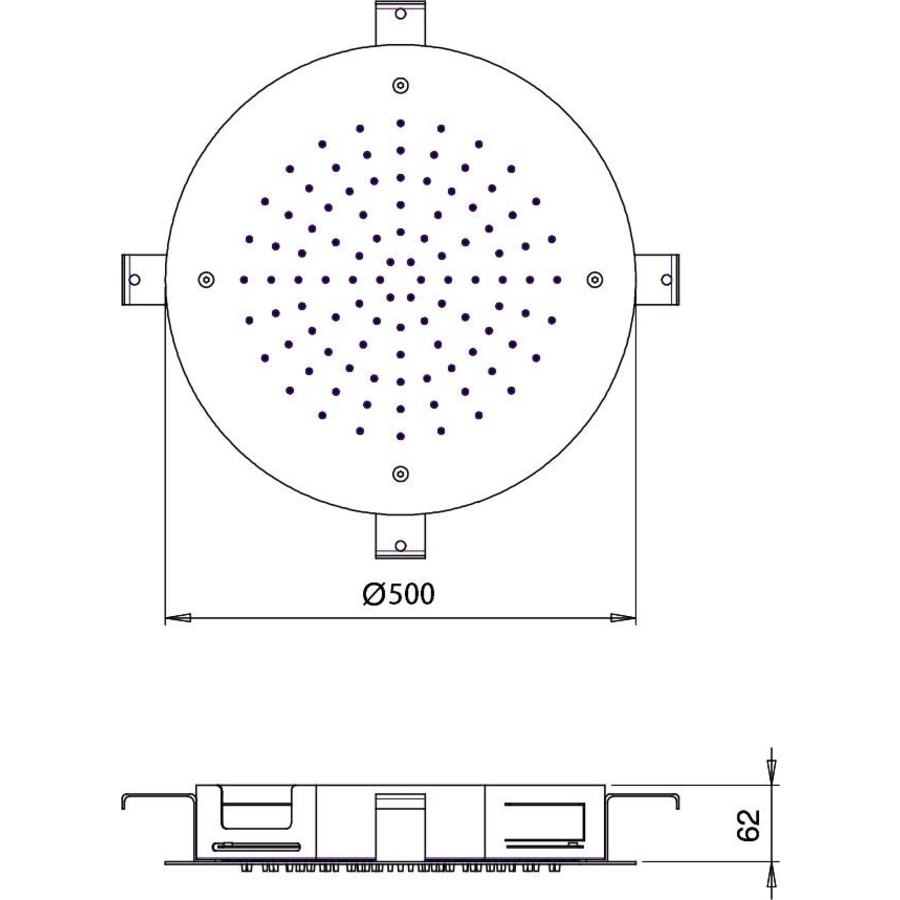 Mate Hoofddouche Rond 50 Cm M109