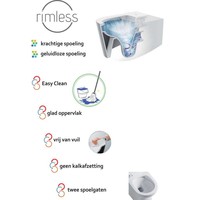 Wandcloset Flow Rim-Free 55 cm Inclusief Soft-Close Zitting