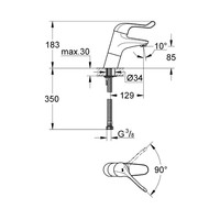 Euroeco Special Veiligheids Wastafelkraan Hoog Met Hendel 12 Cm Gladde Body Chroom