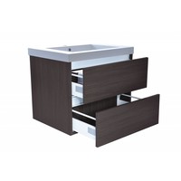 Badkamermeubelset Luna 60X47 Grey Oak (2 Laden)