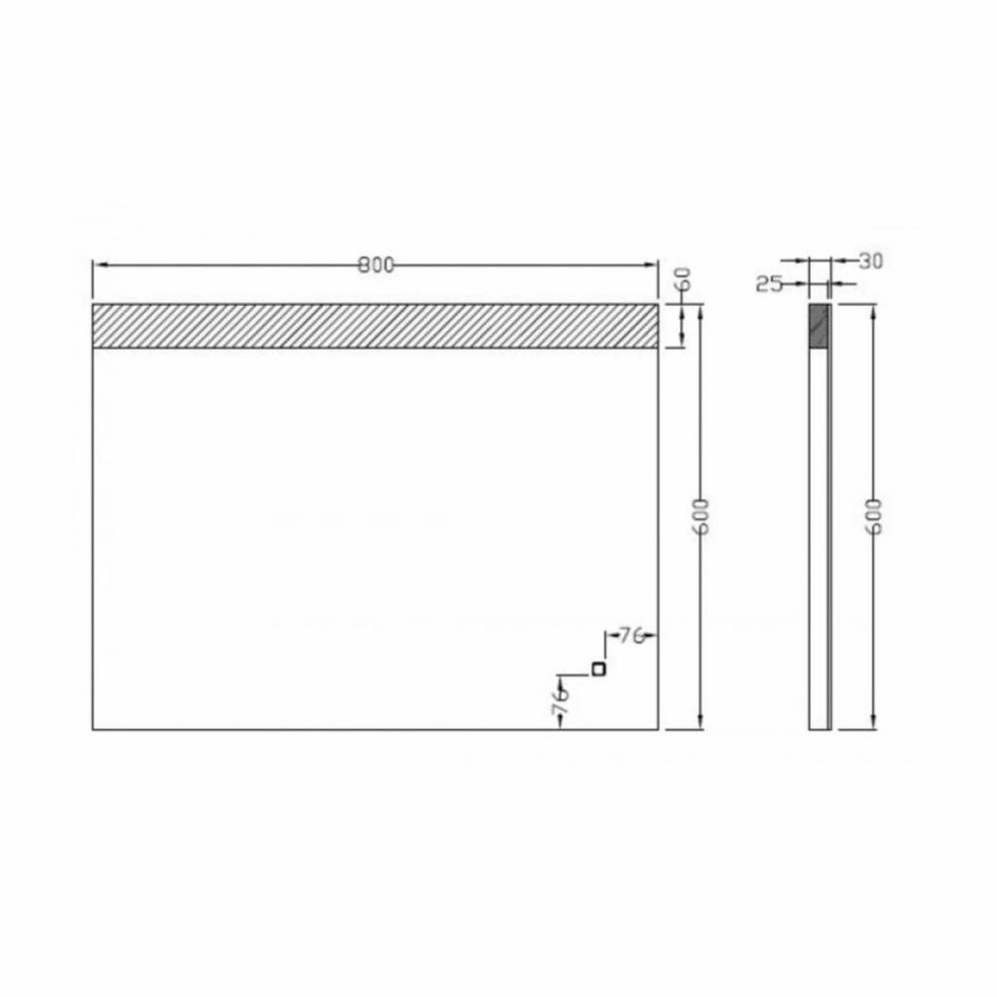 Spiegel Single Dimbare Led 60X80 Cm