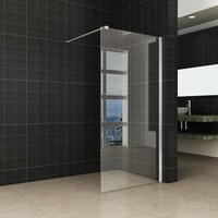 Douchewand Met Rvs Profiel 90X200 Cm 10Mm Nano Glas