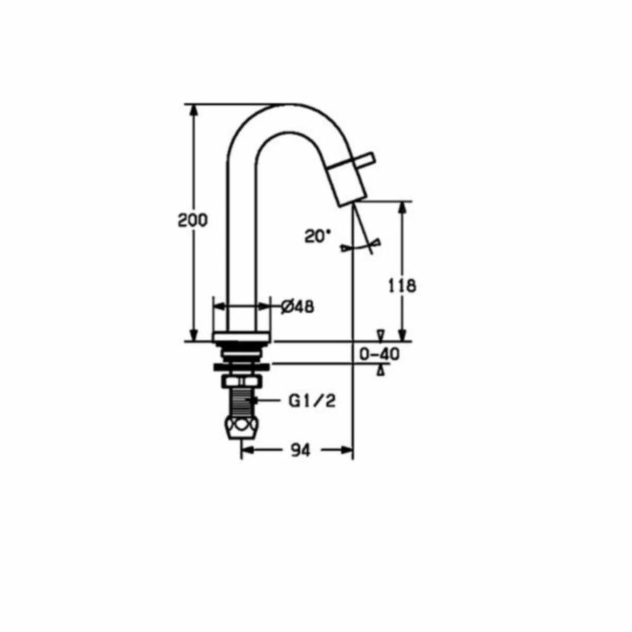 Fonteinkraan Hansa Hansanova Style 94Mm Vaste Uitloop Chroom