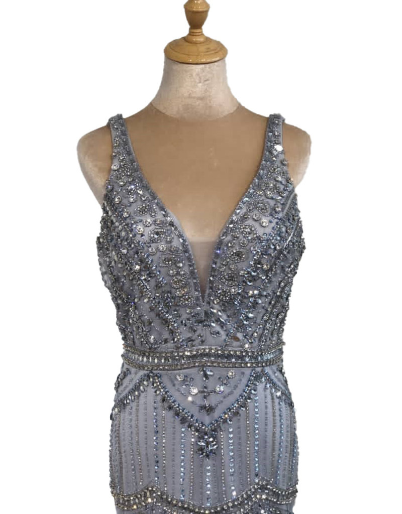 Luciella Grey Beaded Dress - Unique Dresses