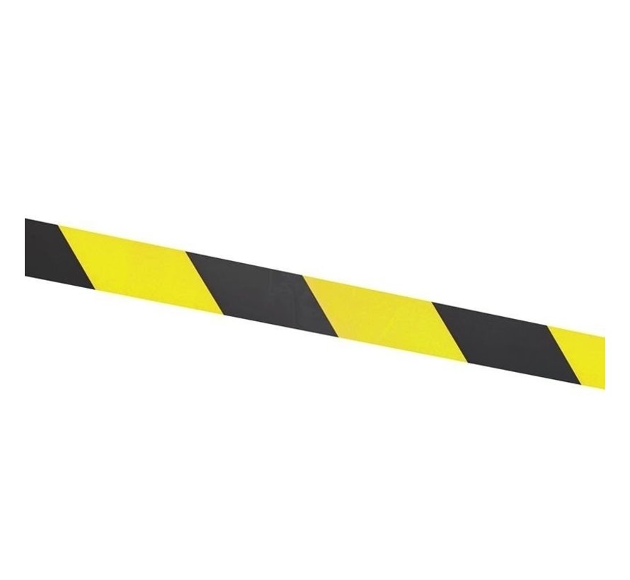 Markeringslint 500 meter zwart geel 5cm breed