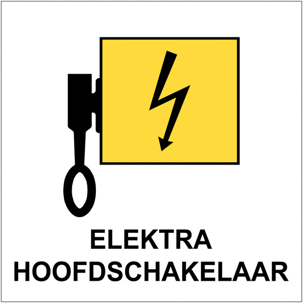 Hoofdafsluiting elektra sticker - Hoofdafsluiting elektra sticker