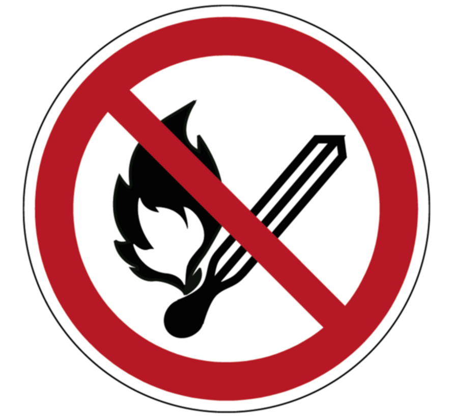 Vuur, open vlam en roken verboden pictogram