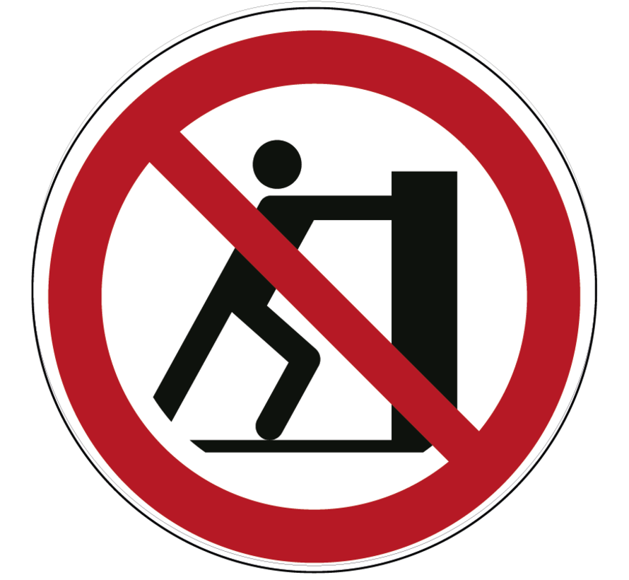 Duwen verboden pictogram