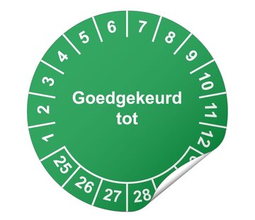 Keuringssticker Goedgekeurd tot