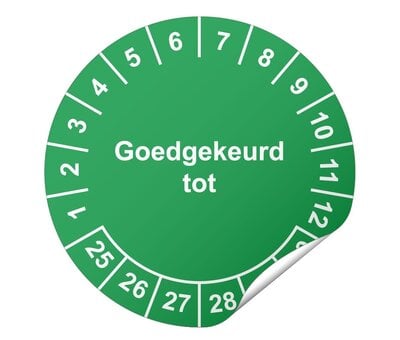 Keuringssticker Goedgekeurd tot