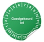 Keuringssticker Goedgekeurd tot