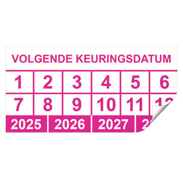 Keuringssticker volgende keuringsdatum rechthoek