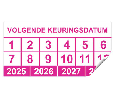 Keuringssticker volgende keuringsdatum rechthoek