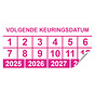 Keuringssticker volgende keuringsdatum rechthoek