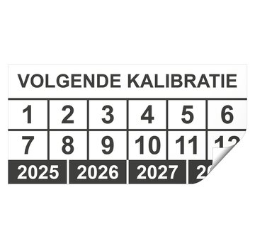 Keuringssticker volgende kalibratie rechthoek