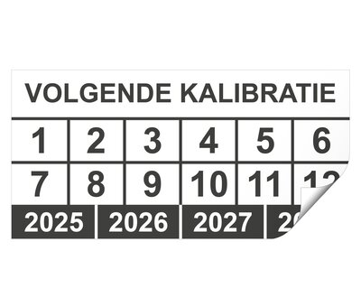 Keuringssticker volgende kalibratie rechthoek