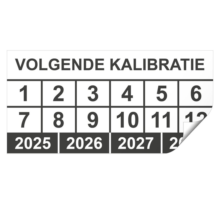 Keuringssticker volgende kalibratie rechthoek