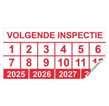 Keuringssticker volgende inspectie rechthoek