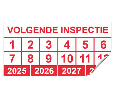 Keuringssticker volgende inspectie rechthoek