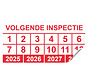 Keuringssticker volgende inspectie rechthoek