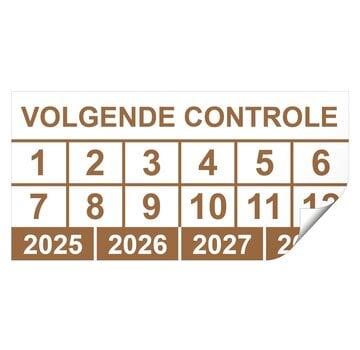 Keuringssticker volgende controle rechthoek