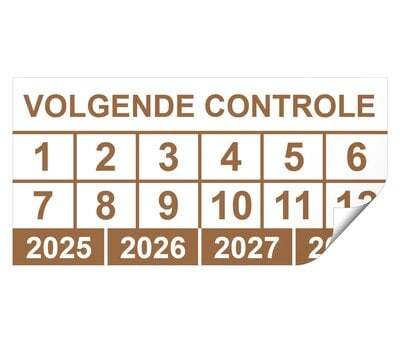 Keuringssticker volgende controle rechthoek