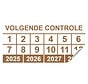 Keuringssticker volgende controle rechthoek