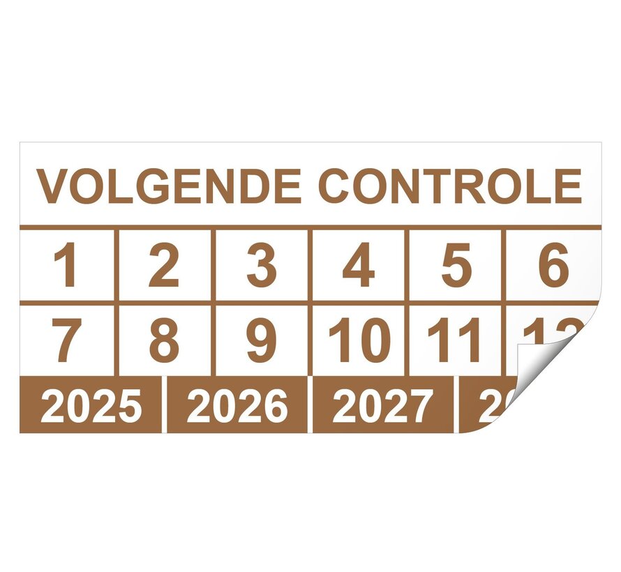 Keuringssticker volgende controle rechthoek