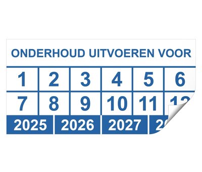 Keuringssticker onderhoud uitvoeren voor rechthoek