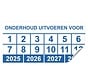 Keuringssticker onderhoud uitvoeren voor rechthoek