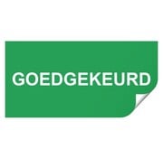 Keuringssticker goedgekeurd zonder datum rechthoek