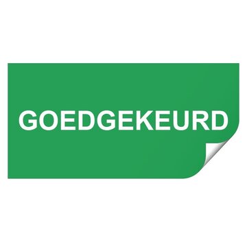 Keuringssticker goedgekeurd zonder datum rechthoek