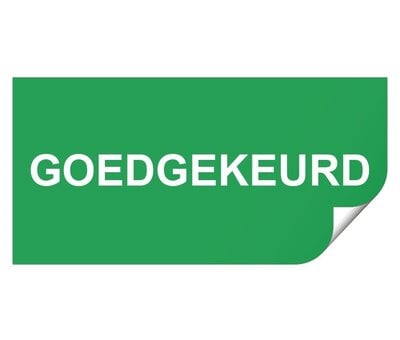 Keuringssticker goedgekeurd zonder datum rechthoek