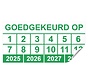 Keuringssticker goedgekeurd op rechthoek