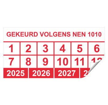 Keuringssticker gekeurd volgens NEN 1010 rechthoek