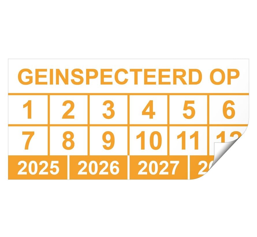 Keuringssticker geïnspecteerd op rechthoek