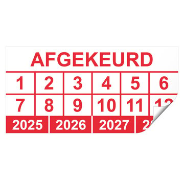 Keuringssticker afgekeurd rechthoek