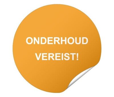 Keuringssticker onderhoud vereist