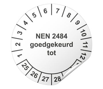 Keuringssticker NEN 2484 goedgekeurd tot