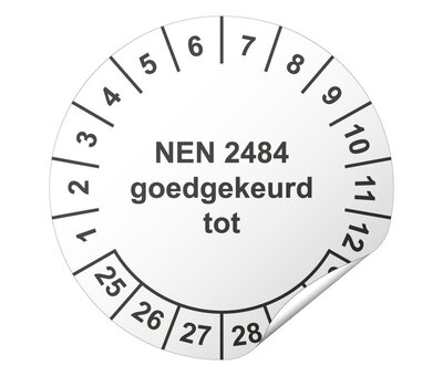 Keuringssticker NEN 2484 goedgekeurd tot