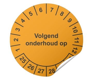 Keuringssticker Volgend onderhoud op