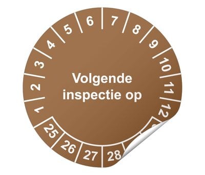 Keuringssticker Volgende inspectie op