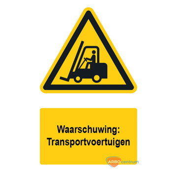 Waarschuwingsbord / sticker transportvoertuigen met tekst