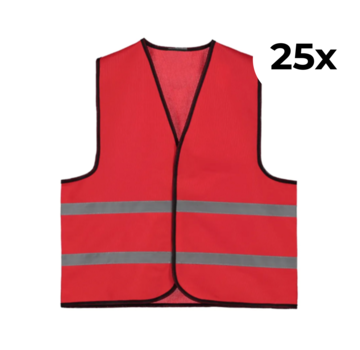 Arbowinkel 25-pack veiligheidshesje kinderen rood