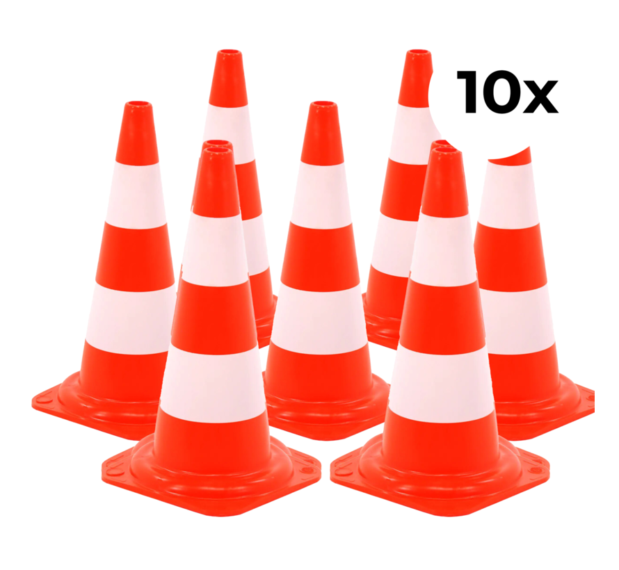 10-pack verkeerskegel hard 50cm