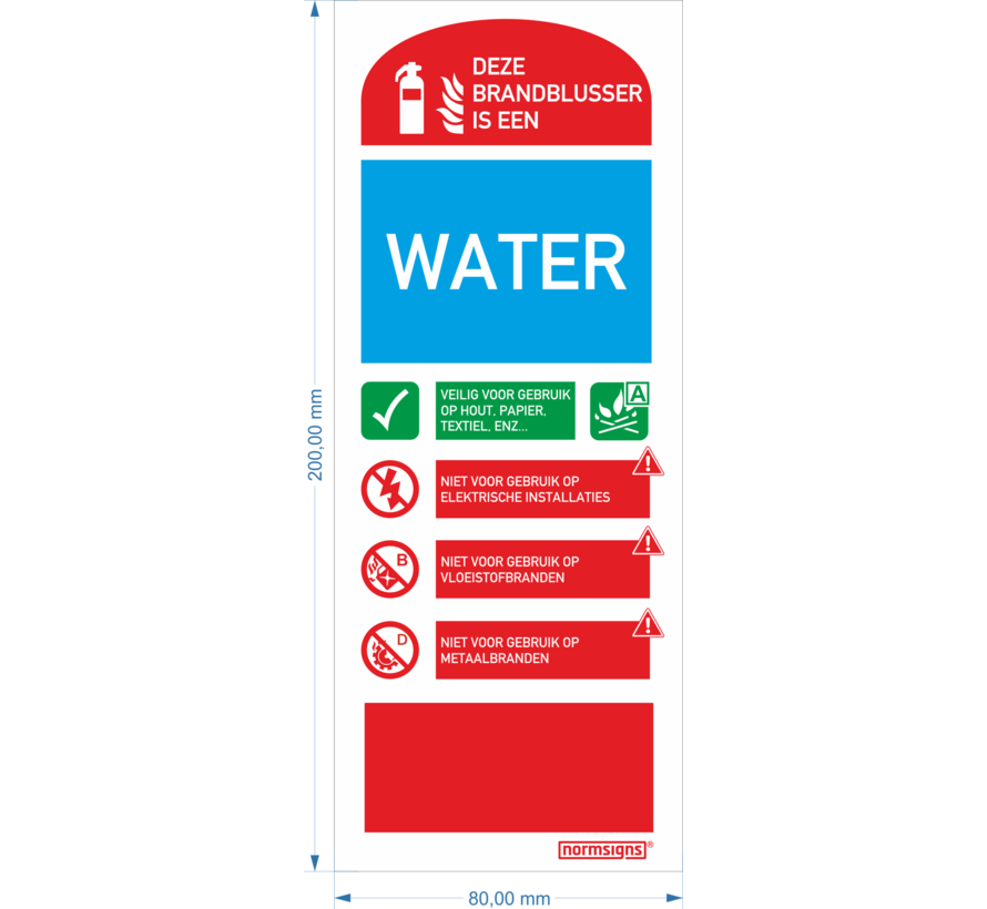 Pictogram gebruiksaanwijzing Waterblusser (zelfklevend)